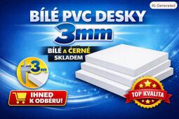 Bílé PVC desky 3 mm